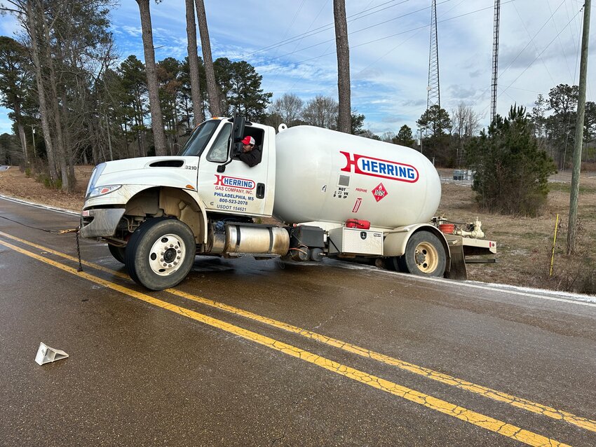 According to Sheriff Eric Clark it took crews close to an hour to dislodge a gas truck stuck on the road on Highway 19 North near Marty Stuart Drive.