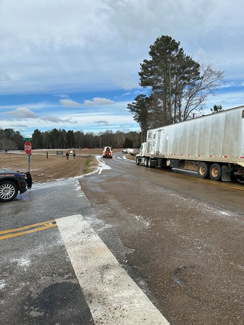 According to Sheriff Eric Clark it took crews close to an hour to dislodge a gas truck stuck on the road on Highway 19 North near Marty Stuart Drive.