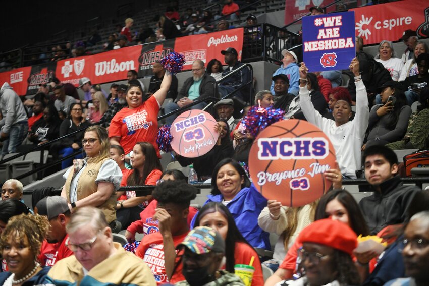 Neshoba Central fans cheer on the Lady Rockets in the state championship.