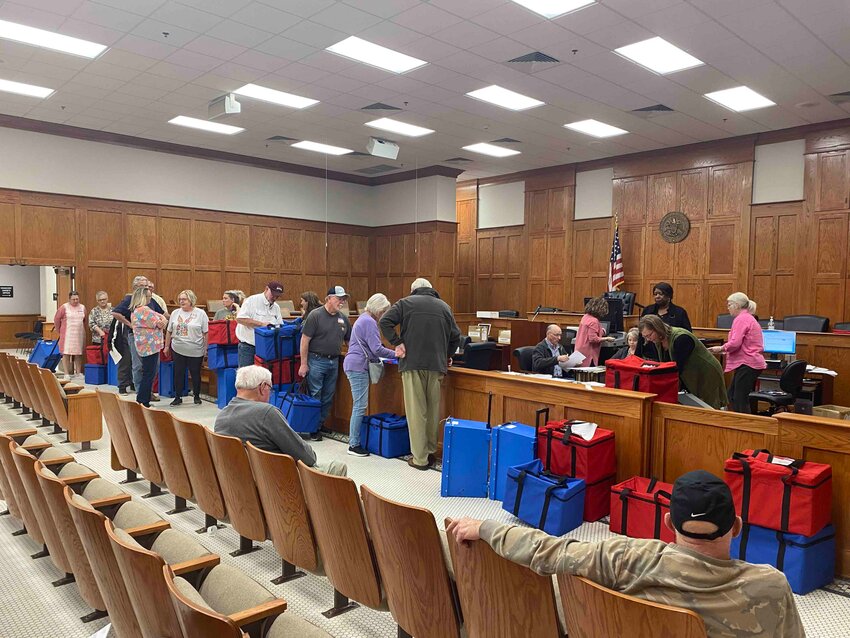 Votes were being counted at the Neshoba County Courthouse Tuesday night.